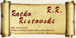 Ratko Ristovski vizit kartica